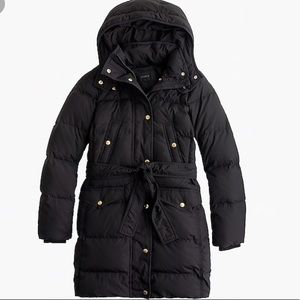 J. Crew Wintress belted down puffer coat